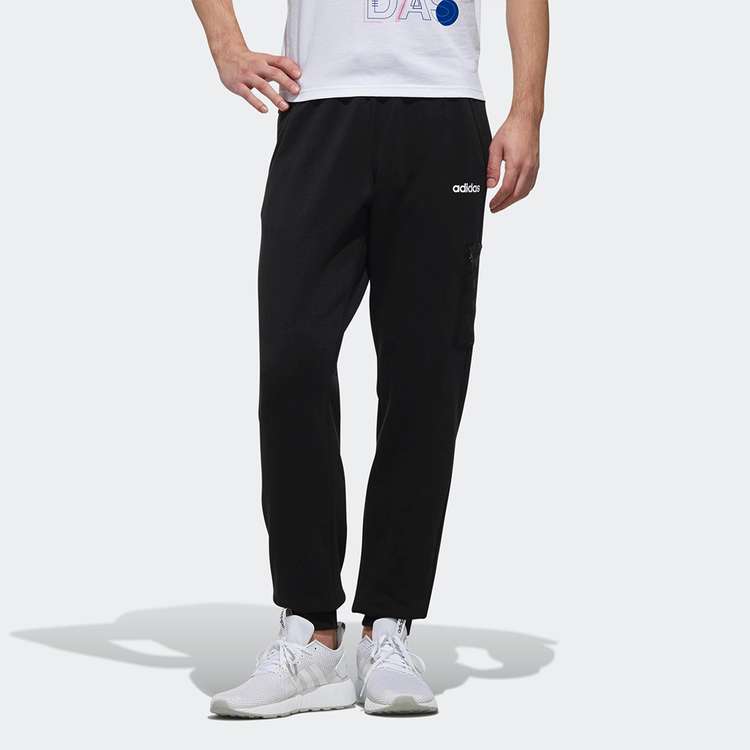 adidas neo logo Cozy Casual Bundle Feet Sports Pants Black DW8194