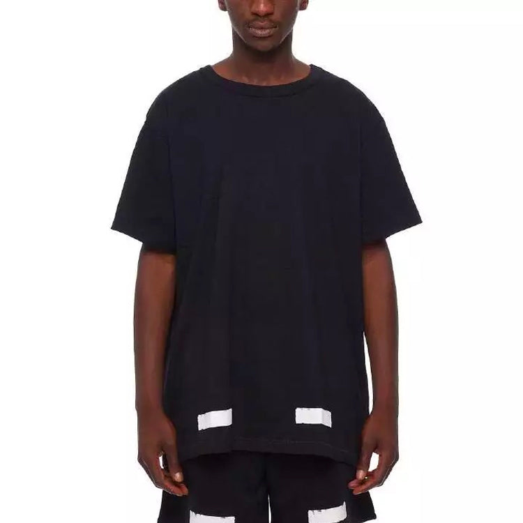 Off-White square frame Printing Round Neck Short Sleeve Unisex Black OMAA002F161850101001