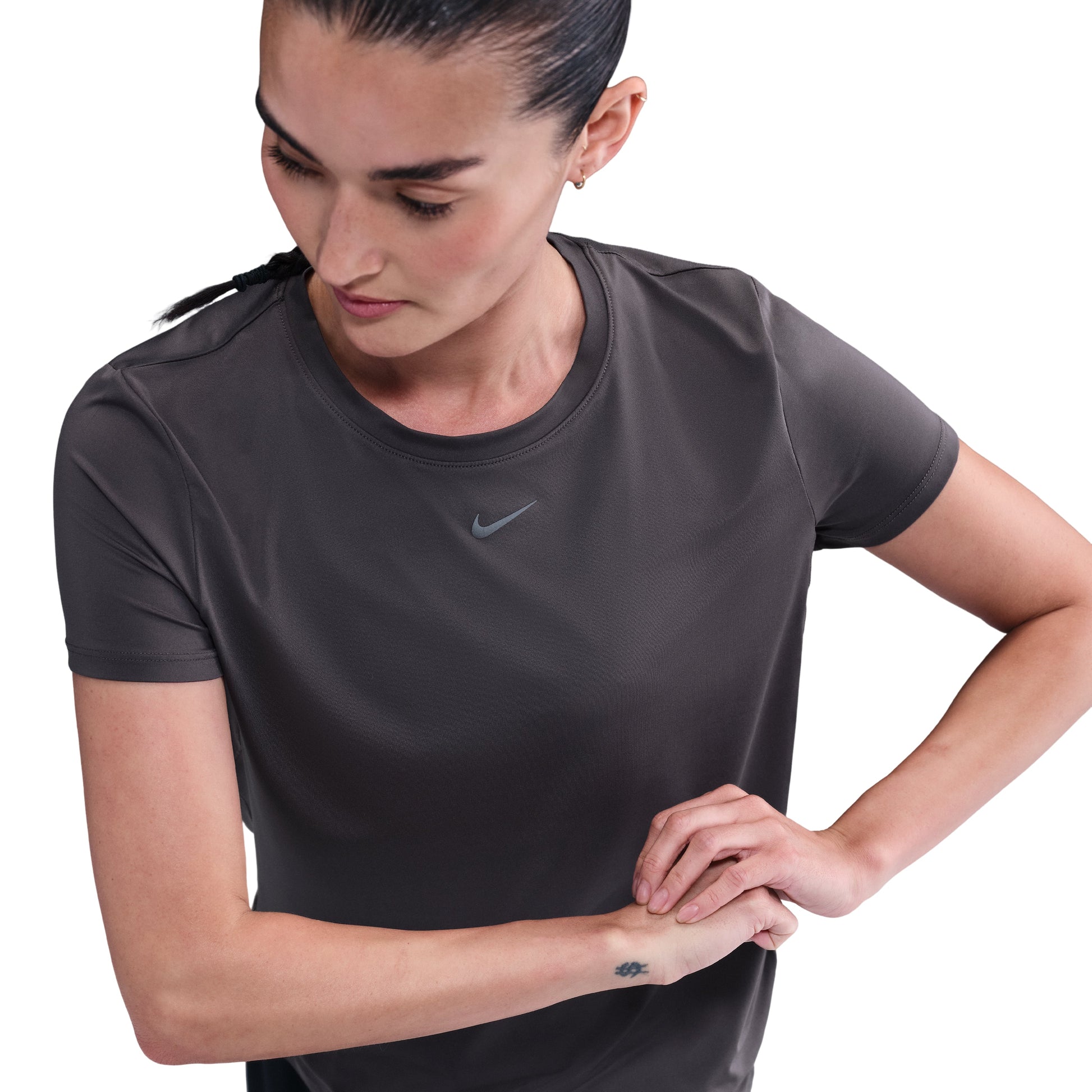 (WMNS) Nike One Classic Dri-FIT Short-Sleeve T-Shirt 'Thunder Grey' FN2799-036