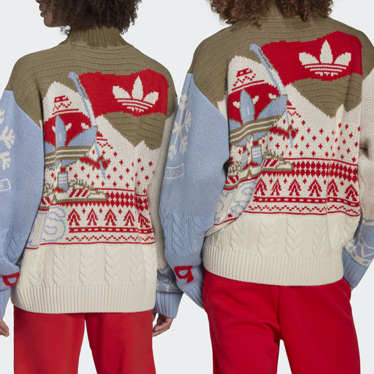 adidas originals Unisex Xmas Jumper Half Turtleneck Sweater Multicolor HK7440
