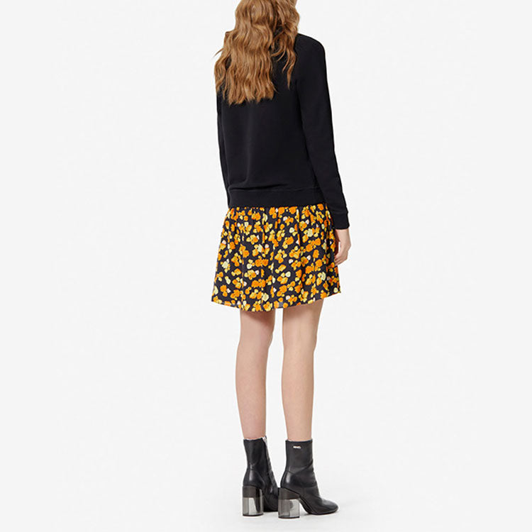 (WMNS) KENZO Tiger Head Embroidered Pure Cotton Casual Long Sleeves Black Hoodie F962SW7154X4-99