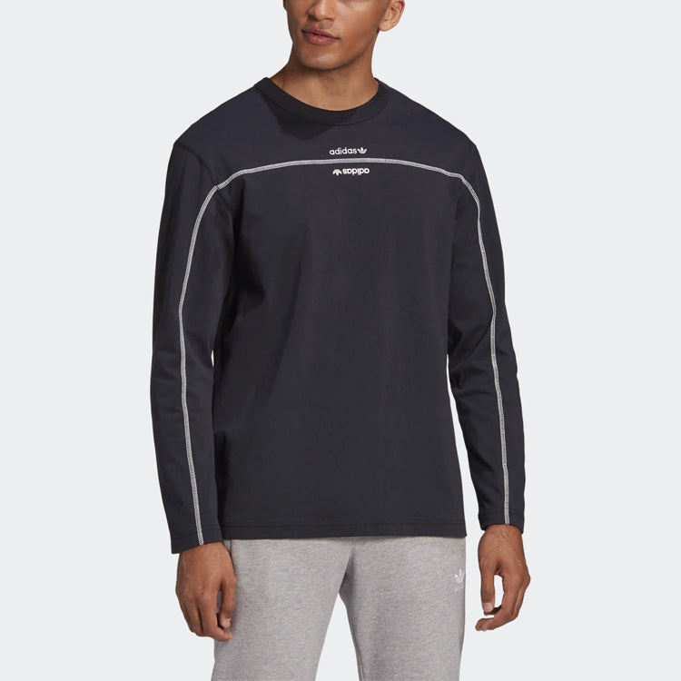 adidas originals Casual Round Neck Pullover Long Sleeves Sports Black GD9296
