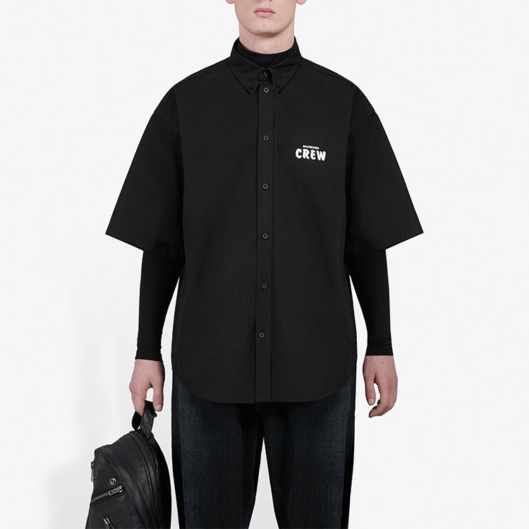Balenciaga Crew Short Sleeve Shirt 'Black' 622251TIM391000