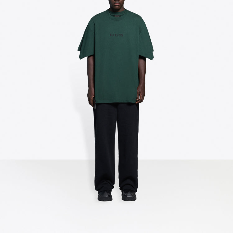 Balenciaga UNISEX-Print T-Shirt Large Fit 'Green' 657059TKV973010