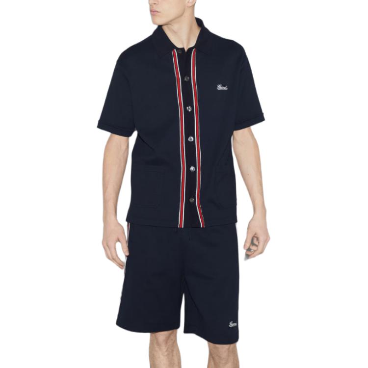 Gucci Cotton Jersey Polo Shirt 'Navy blue' 742380-XJGKU-4215