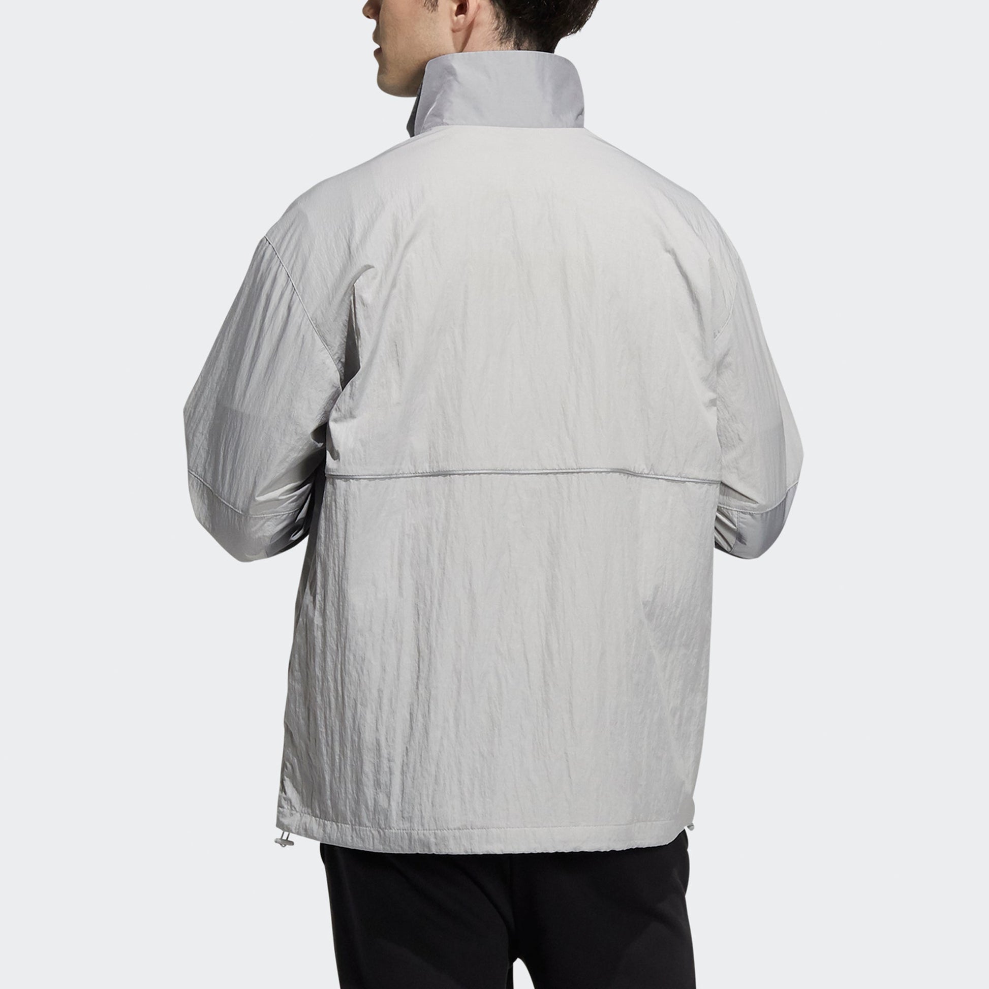 adidas neo M Cvr Jk Reflective Detail Sports Stand Collar Jacket light grey HE7949