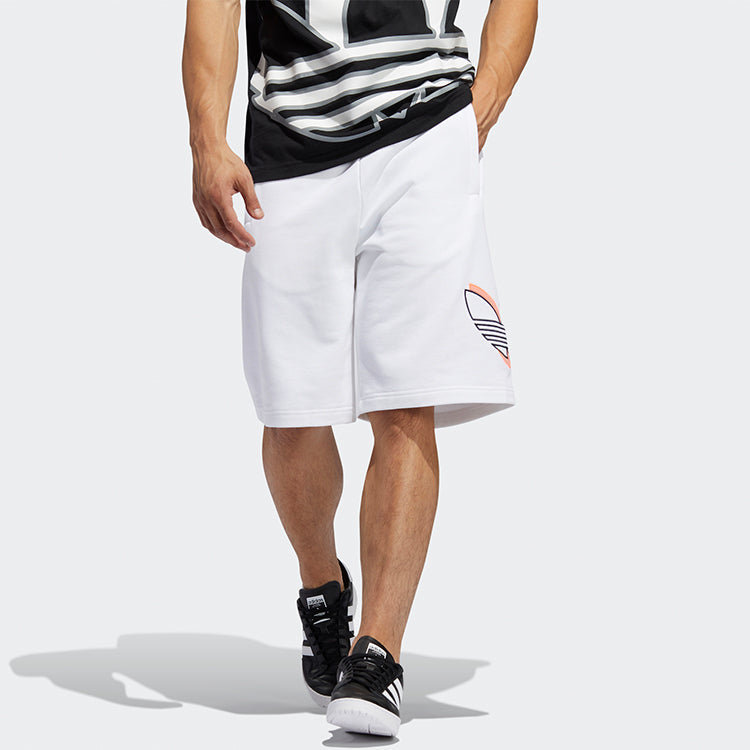 adidas originals Shadow Tref SH Logo Printing Running Sports Shorts White FM1543