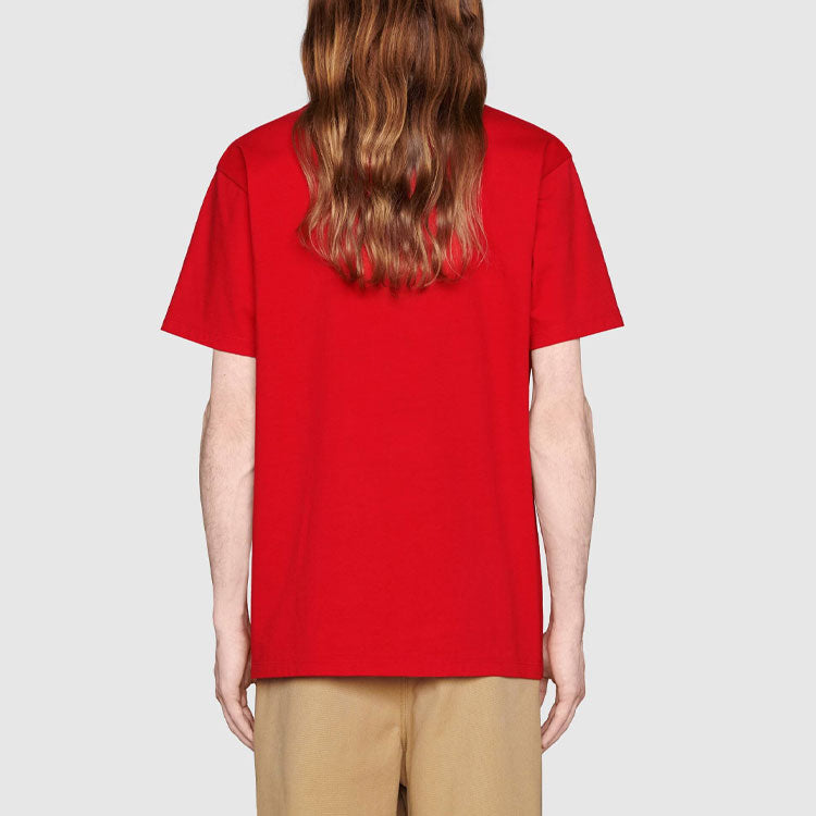 Gucci x Freya Hartas FW21 Crossover animal Printing Short Sleeve Red 548334-XJDHM-6229