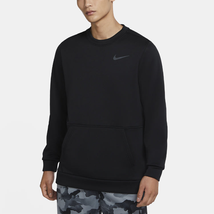 Nike Therma Training Sport Round Collar Velvet Jacket Long Sleeve Men's Black CU7272-010