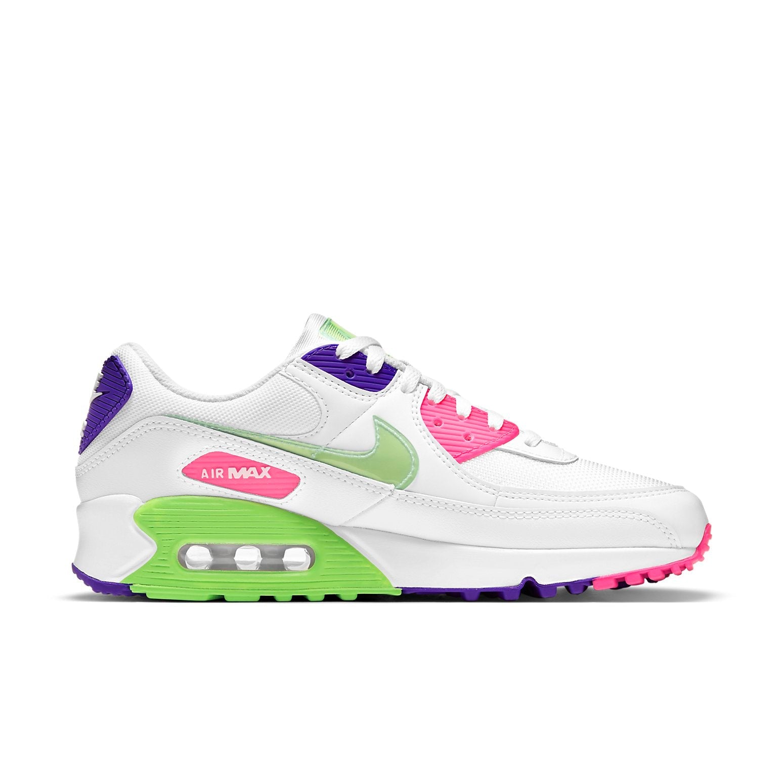 (WMNS) Nike Air Max 90 'White Indigo Burst Volt' DH0250-100