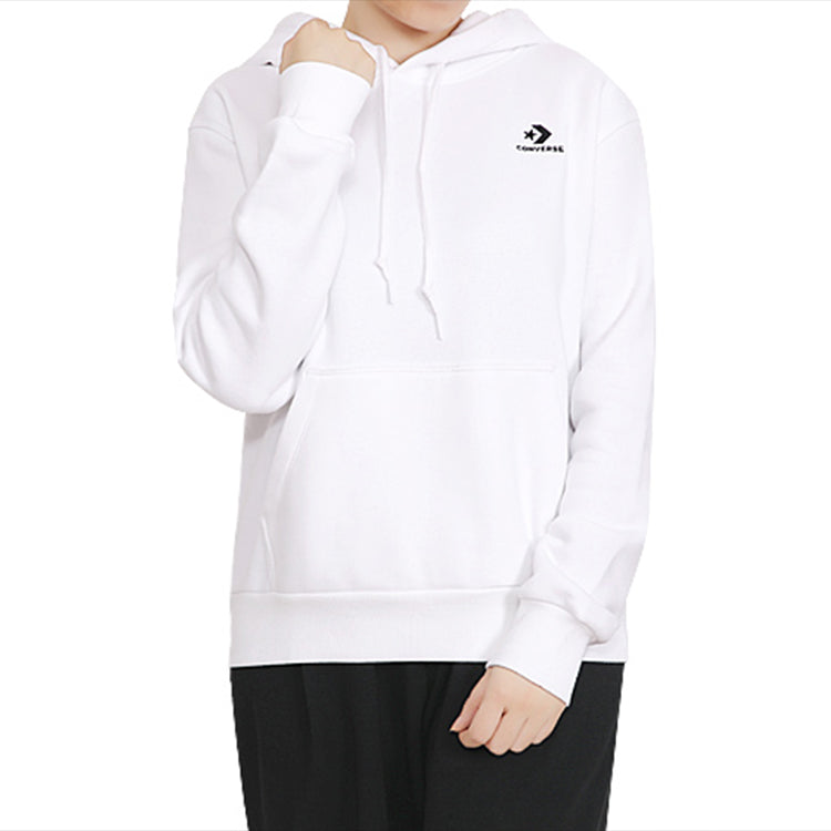 (WMNS) Converse Embroidered Star Chevron Pullover Hoodie BB Asia Sizing 'White' 10020872-A08