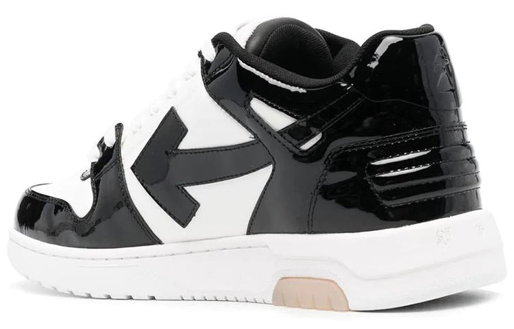 Off-White Out Of Office Low-Top Patent Sneaker 'Black White' OMIA189S22LEA0020110