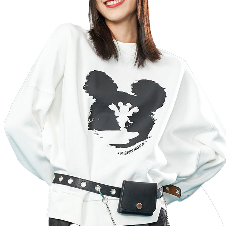 (WMNS) Li-Ning x Disney Crossover Athleisure Casual Sports Pullover 'White Black' AWDQB88-1