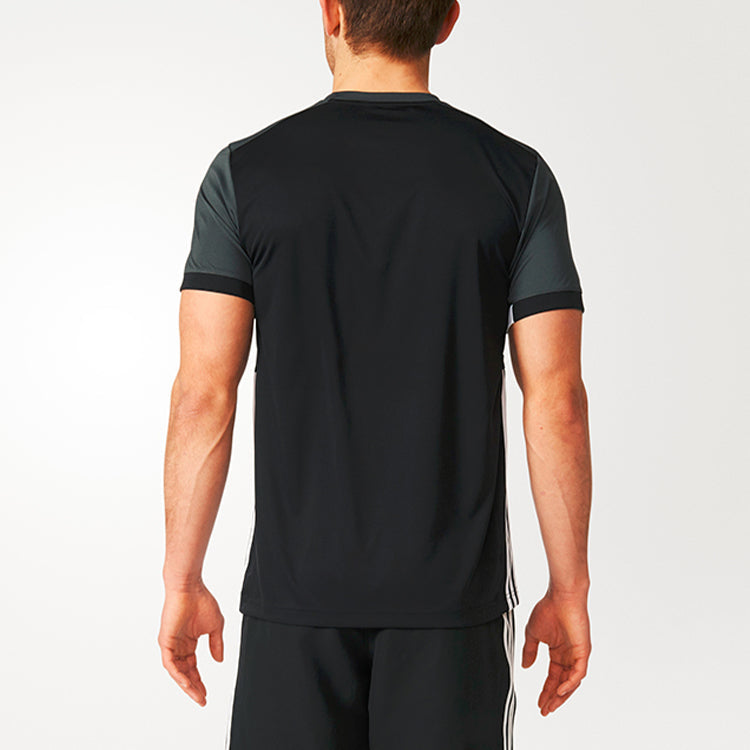 adidas Round Neck Sports Short Sleeve Gray Black AJ5444