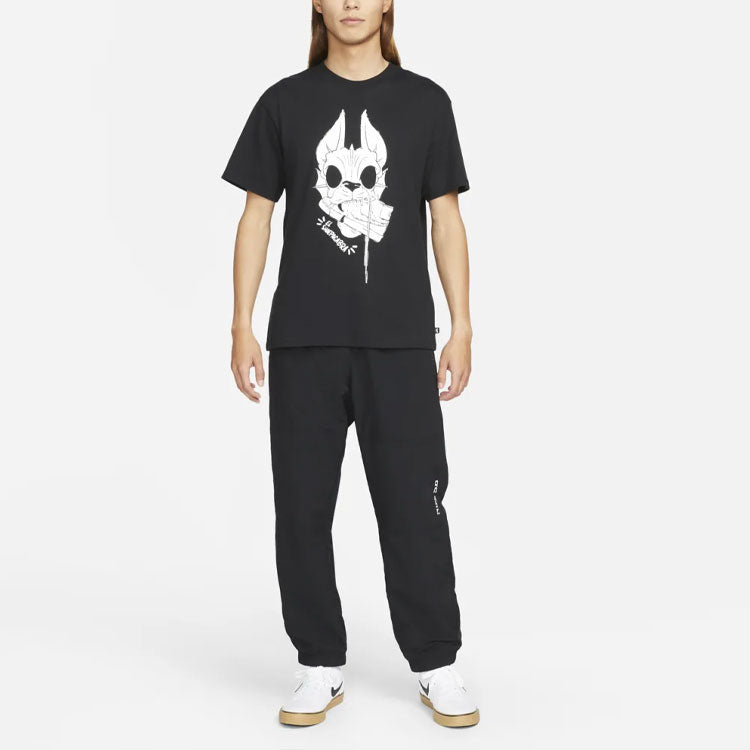 Nike SB Printing Pattern Skateboard Short Sleeve Black DN7329-010