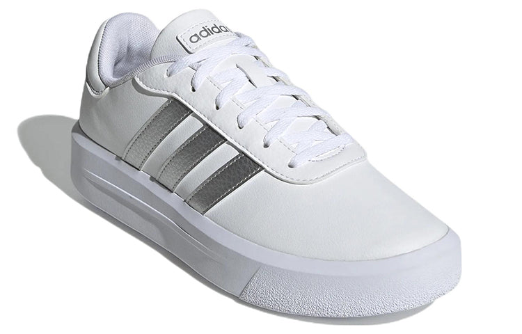 (WMNS) adidas Neo Court Platform Shoes 'White Silver Metallic' GV8996