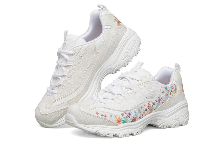 (WMNS) Skechers D'Lites 1.0 Low Running Shoes White 149465-WHT