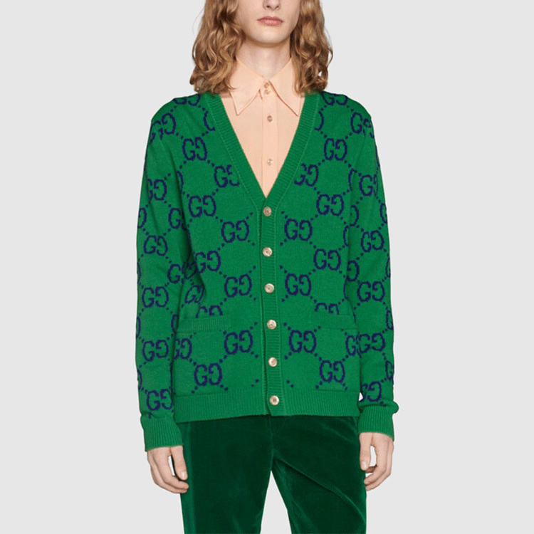 Gucci GG Knit Cardigan 'Green Blue' 674043-XKB3V-3129