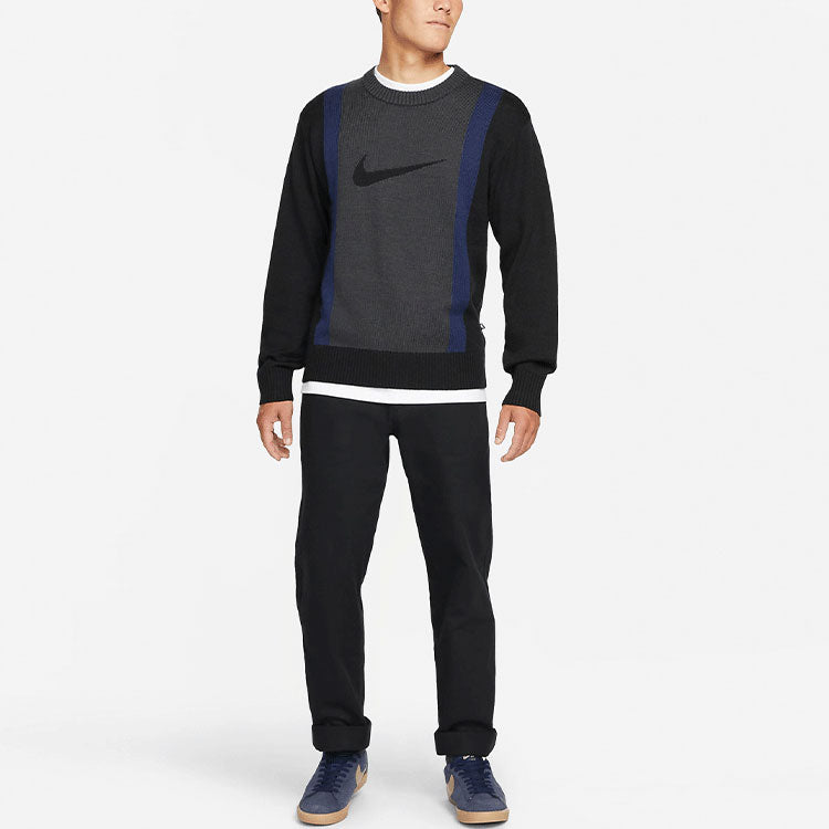 Nike SB Skateboard Colorblock Round Neck Pullover Gray DD0579-010