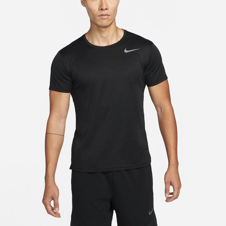 Men's Nike Running Training Quick Dry Sports Round Neck Short Sleeve Black T-Shirt DB4230-010