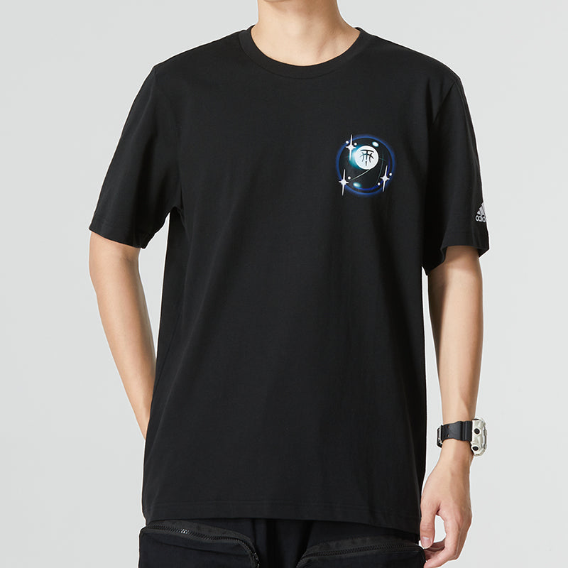Men's adidas Tmac Tee 8 Alphabet Athleisure Casual Sports Round Neck Short Sleeve Black T-Shirt HS8523
