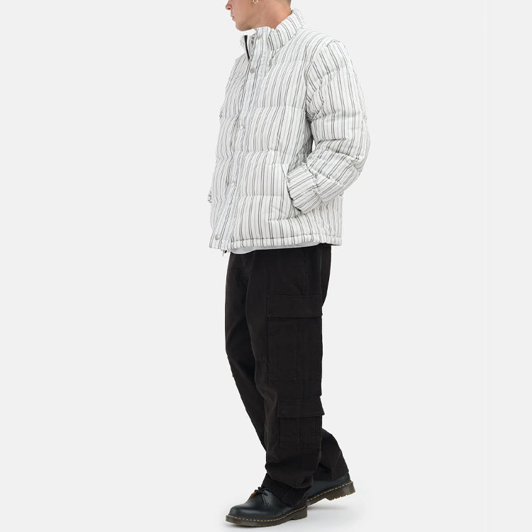 Stussy Stripe Down Puffer Jacket 'Bone' 1156021