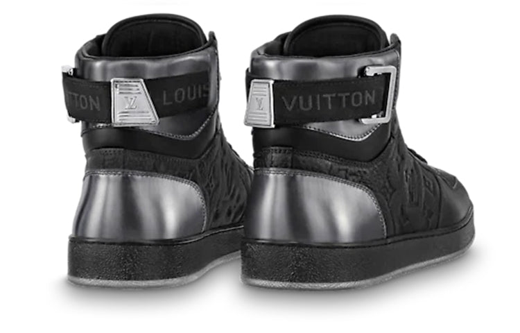 LOUIS VUITTON Rivoli Ankle Sneakers 'Black Monogram with Silver' 1A8V7U