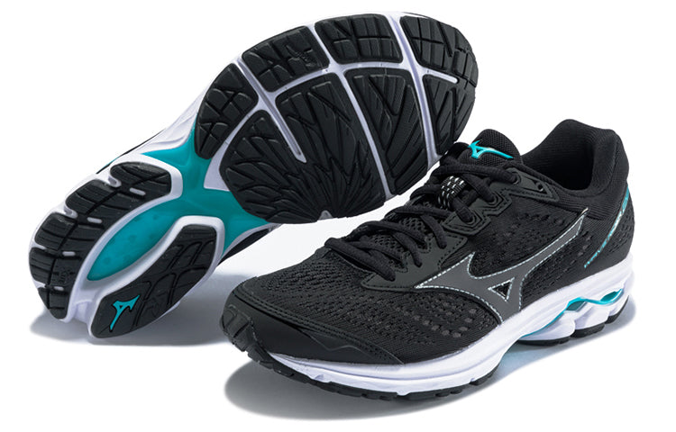 (WMNS) Mizuno Rider 22 Black/Blue J1GD183110