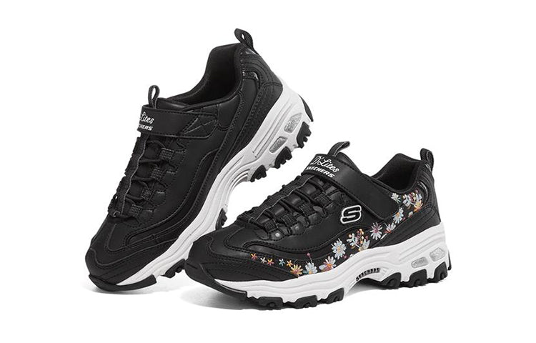 (GS) Skechers D'lites Floral 'Black Multi' 302525L-BLK