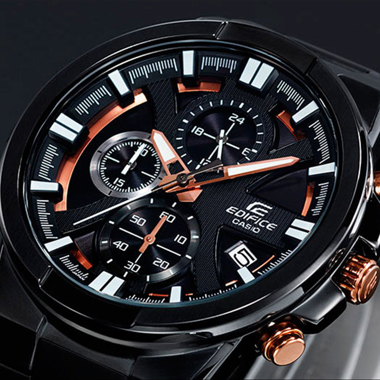 CASIO EDIFICE Series Waterproof Sports Stainless Steel Men's Shockproof Mens Black Analog EFR-544BK-1A9