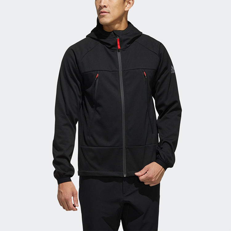 adidas Softshell HO Outdoor Casual Sports Hooded Jacket Black EH3945