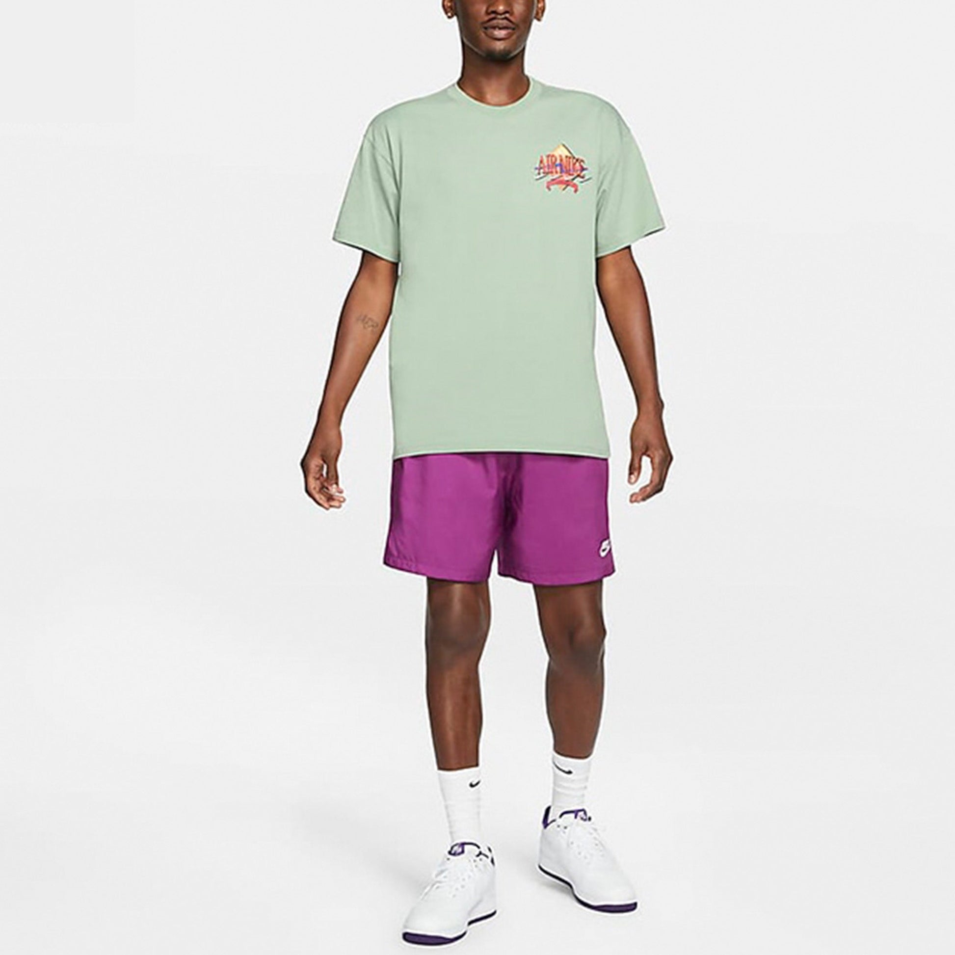 Nike Air Logo Printing Sports Round Neck Short Sleeve Green Light green DD1377-006