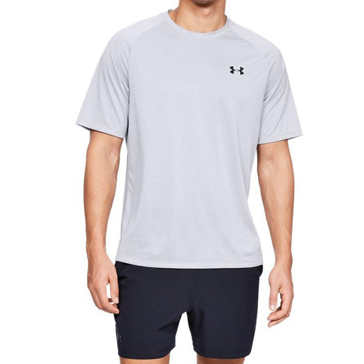 Men's Under Armour Tech Training Sports Short Sleeve Gray 1345317-014