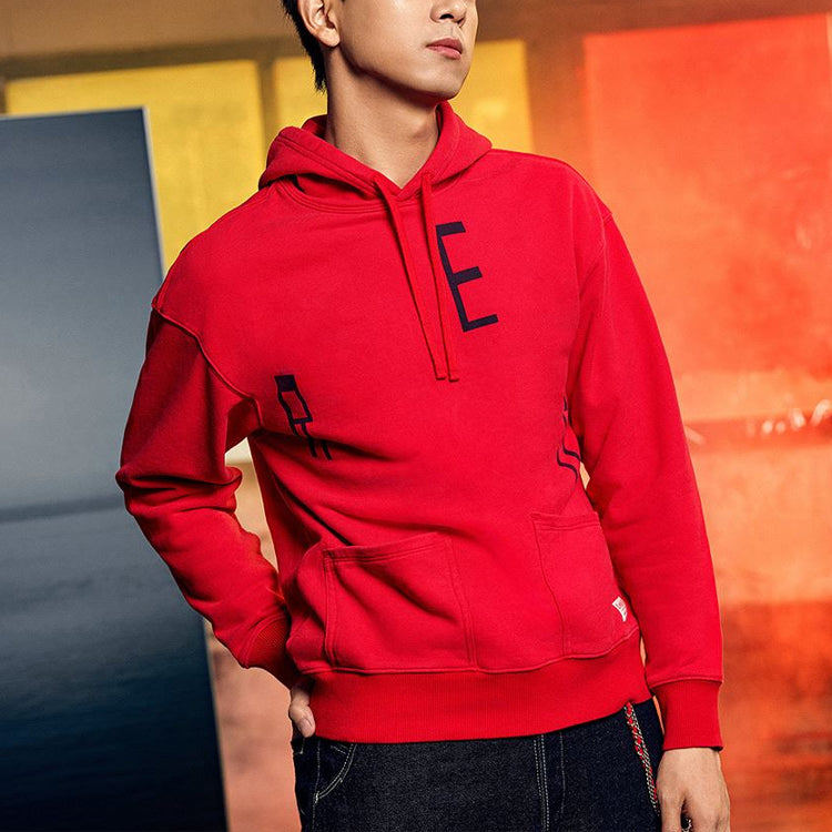 Men's Levis Alphabet Printing Hooded Drawstring Red A0144-0000