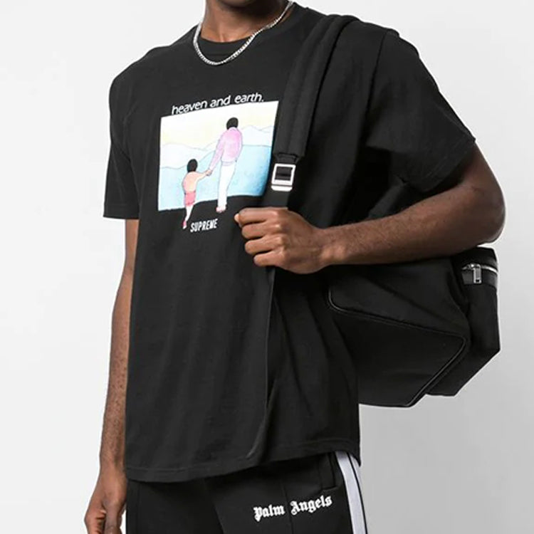 Supreme FW19 Week 1 Heaven and Earth Tee Printing Short Sleeve Unisex Black SUP-FW19-192