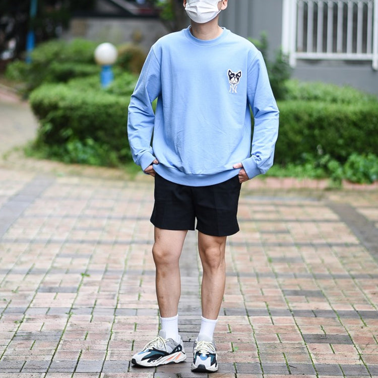 MLB Unisex Cartoon Series Embroidery Round-neck Sweatshirt Blue 31MTC1011-50U