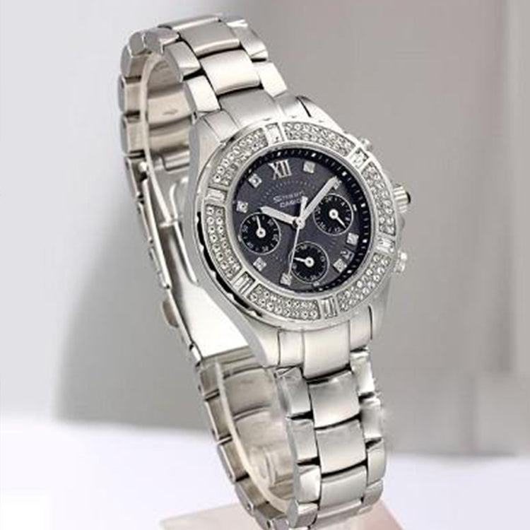 CASIO SHEEN Waterproof Stainless Steel Strap Black Analog SHN-5503D-1ADR