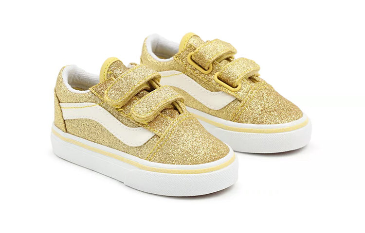 Vans Toddler Core Confetti Old Skool Velcro Low-Top Sneakers Gold/Yellow TD VN000D3Y8BB
