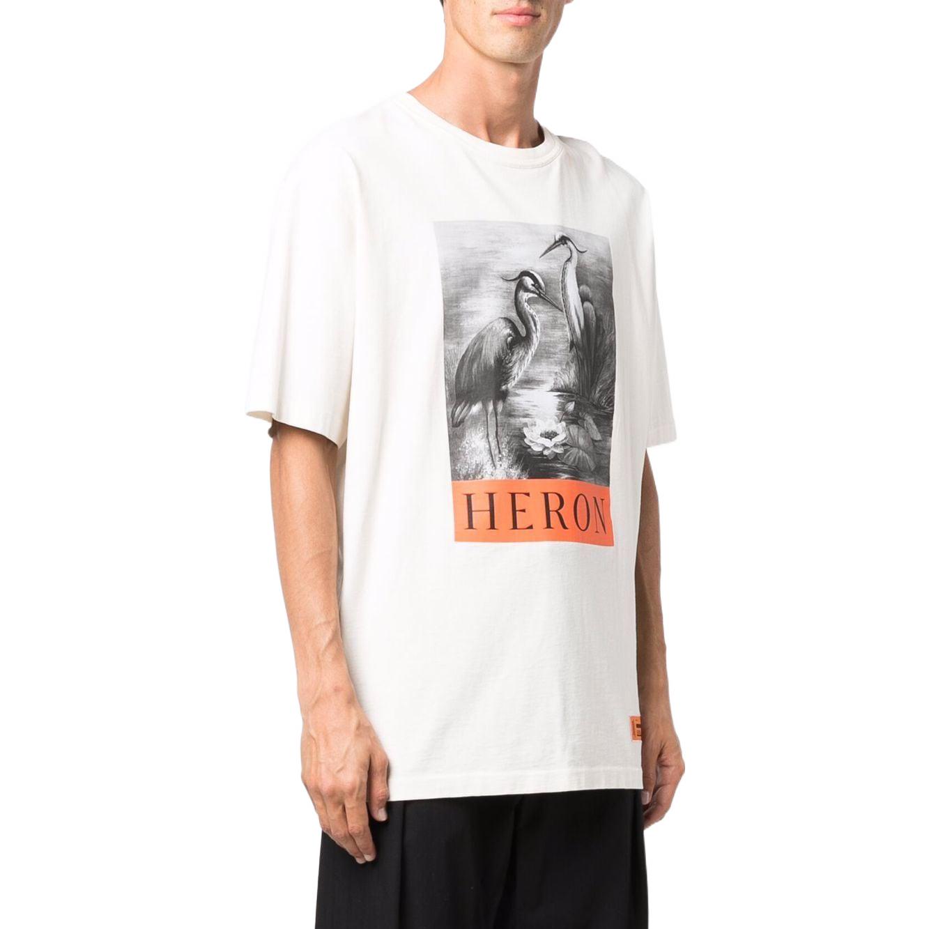 HERON PRESTON SS22 Heron Logo T-shirt 'White' HMAA026C99JER00101100110