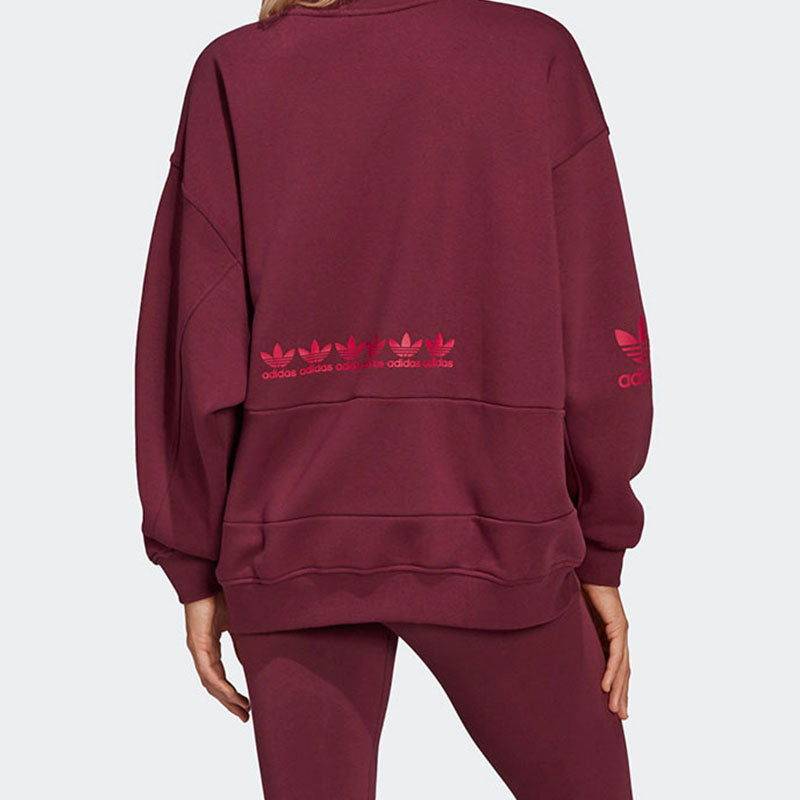 (WMNS) adidas Originals Logo Play Sweatshirt 'Claret' H20452