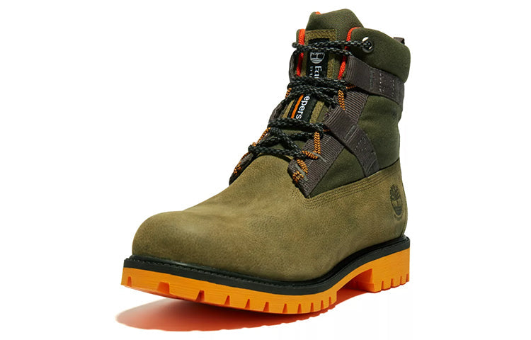 Timberland Heritage 6 Inch Waterproof Leather and Fabric Boot 'Dark Green Nubuck' A2H8QA58