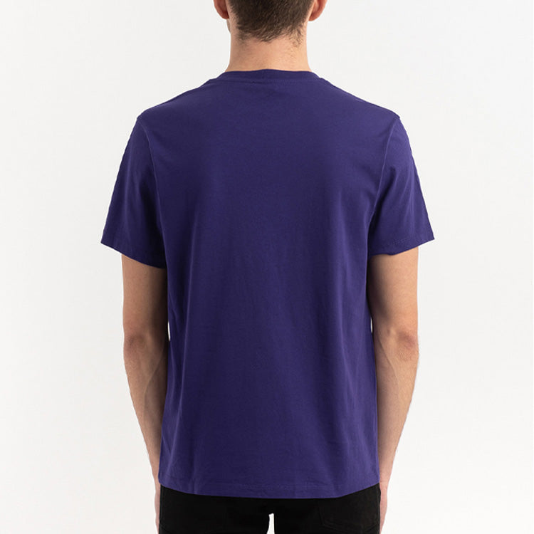 Men's KENZO Classic Tiger Head Printing Round Neck Short Sleeve Purple FA55TS0504YA-80