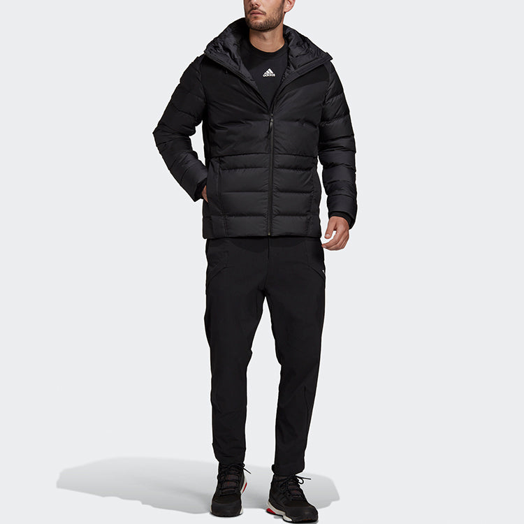 adidas originals Urban Jkt C.r. Stay Warm Splicing Solid Color Reflective hooded down Jacket Black FT2437