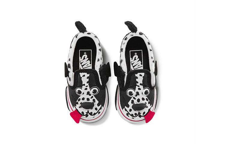 (TD) Vans Slip-On Dog Pattern 'Black White' VN0A4VJM6BT