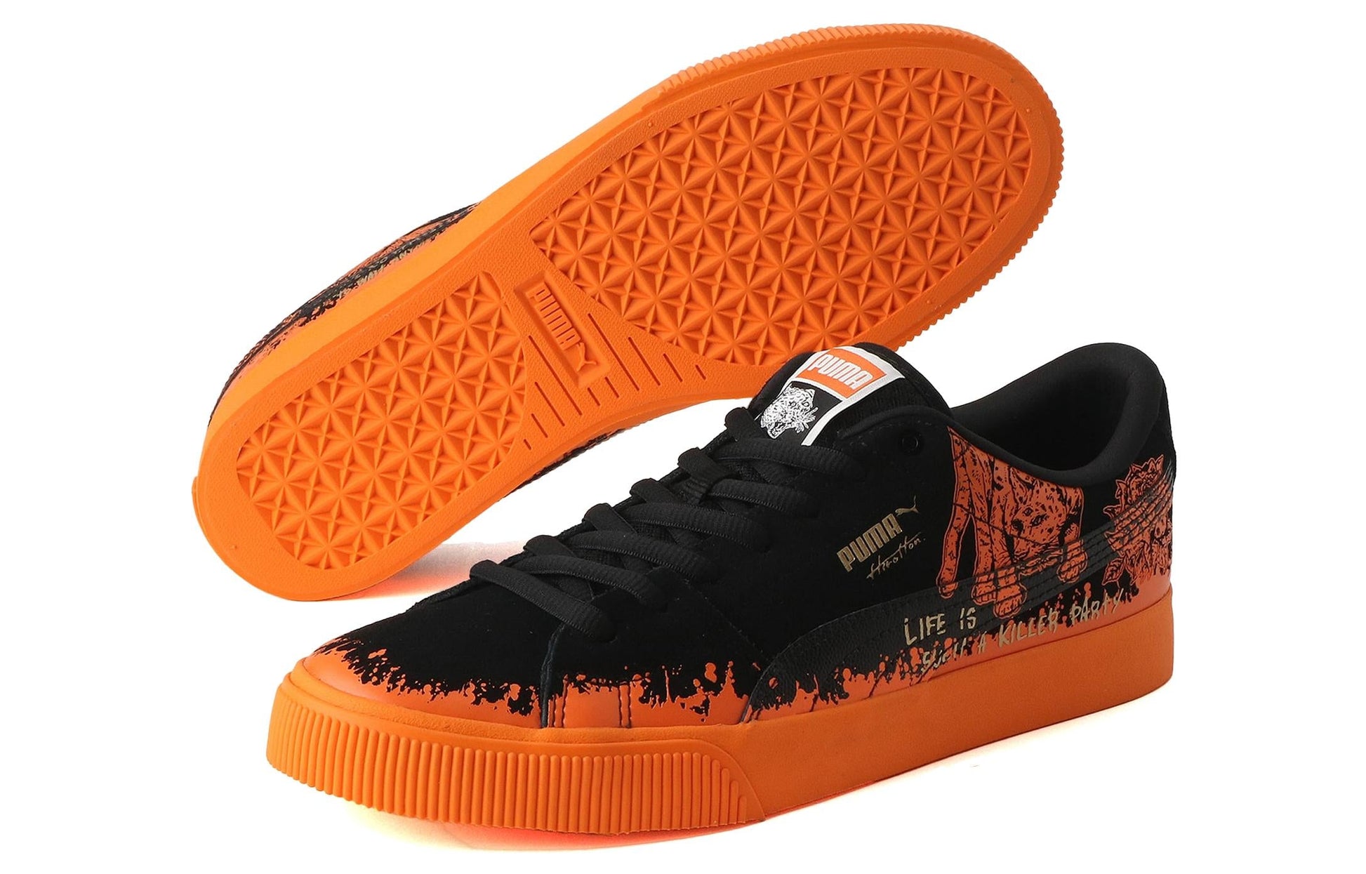 PUMA Suede Skate x Hirotton 'Black Orange' 389993-01