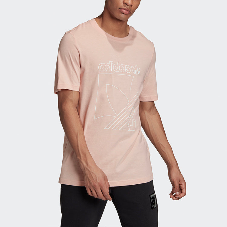 adidas originals Sprt 3s Tee Logo Printing Sports Short Sleeve Pink GD5835