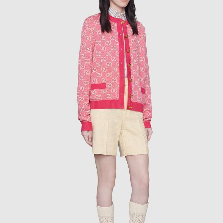 (WMNS) Gucci Full Cotton Wool Cardigan For Pink 629452-XKBHQ-5016