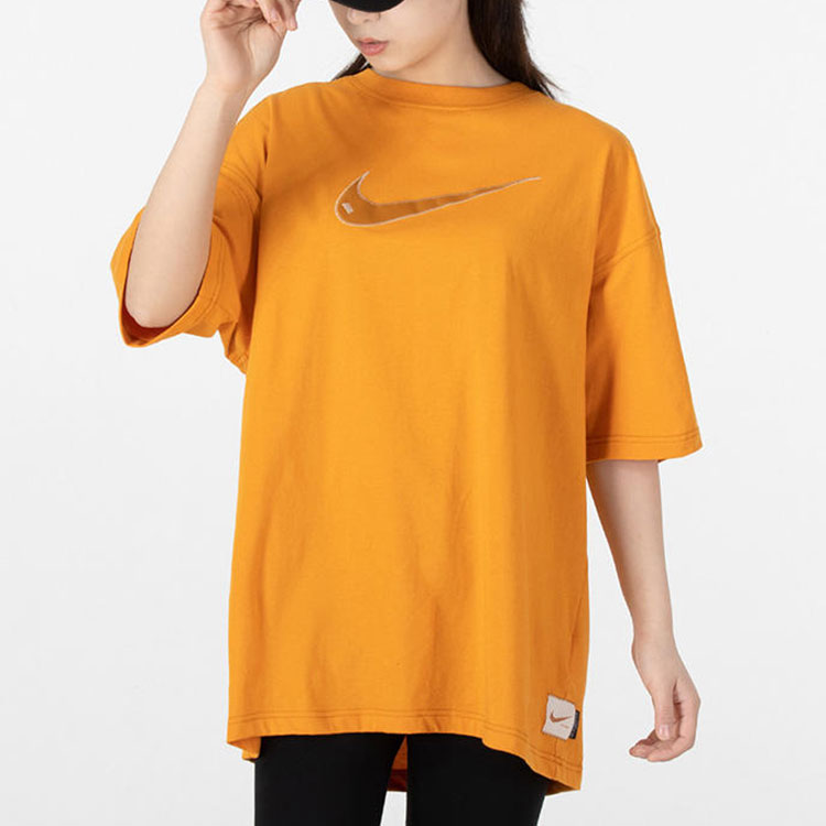 (WMNS) Nike Logo Printing Athleisure Casual Sports Breathable Short Sleeve Yellow DM6212-738