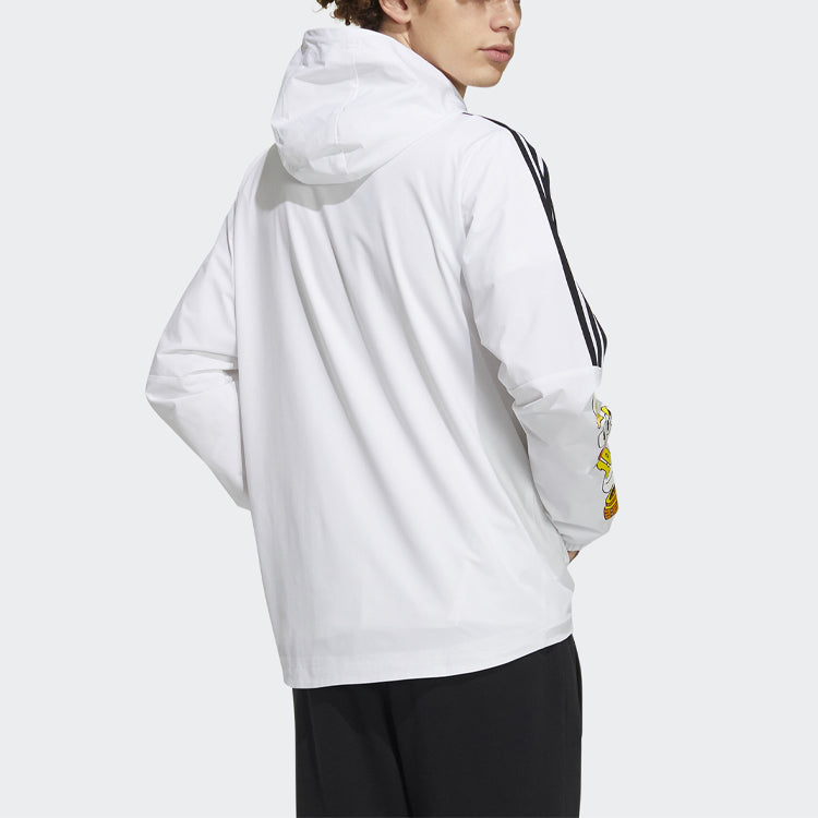 adidas neo M Freye Wb 2 Printing Pattern Stripe Hooded Jacket White GP5648