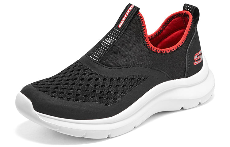 (GS) Skechers Comfy Slip On Shoes 'Black Red' 405260L-BKRD